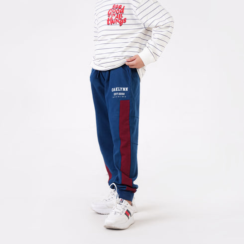 KNITTED COLOR BLOCK TROUSER